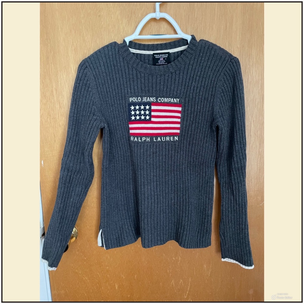 Polo Jeans American flag signature sweater